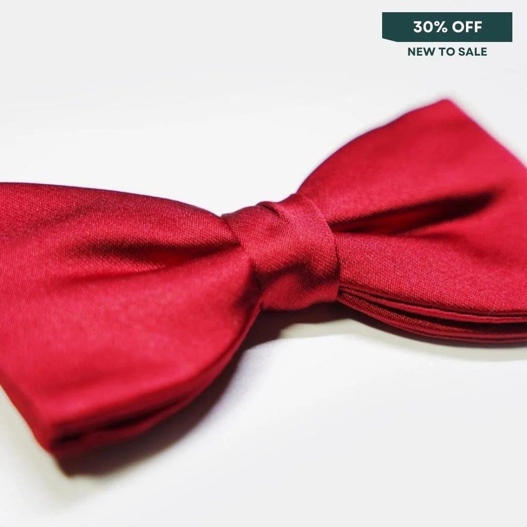 Benson & Clegg - Vivid Red Silk Satin Bow Tie