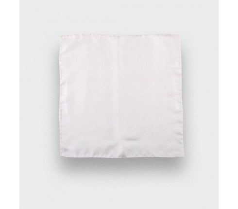 Cinabre - White Twill Silk Pocket Square