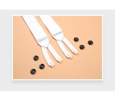 Cinabre - White Moire Suspenders