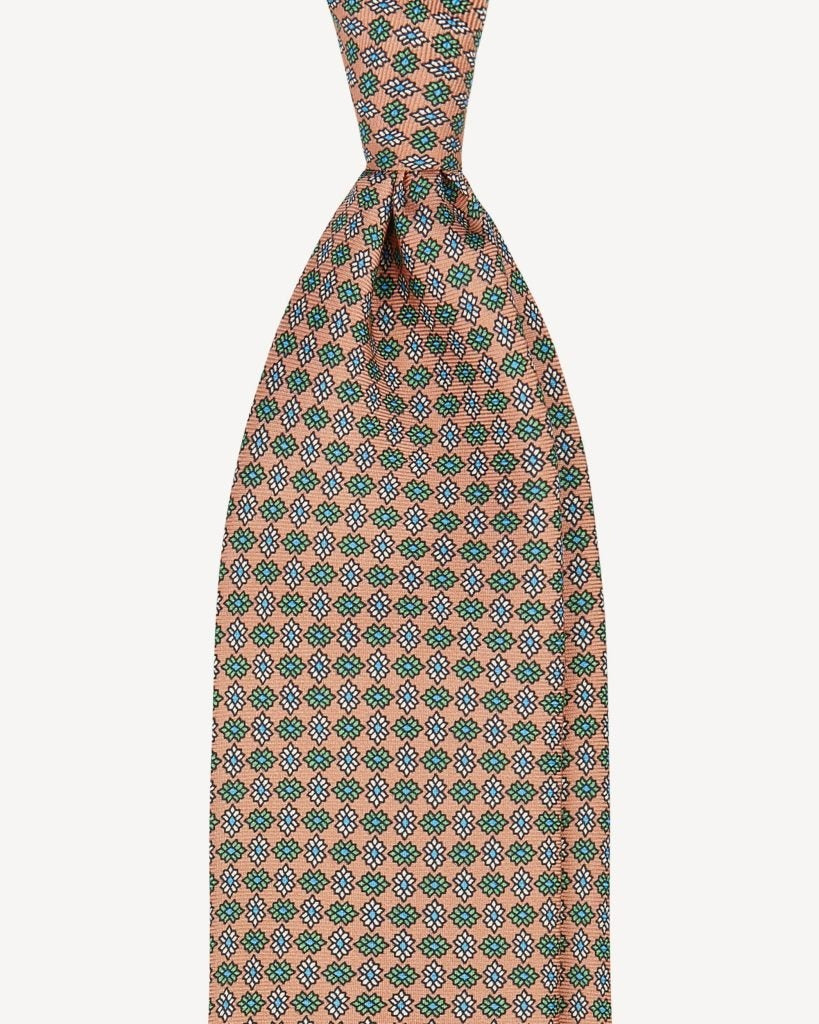 Viola Milano - Mystix Floral Italian Silk Tie - Sand