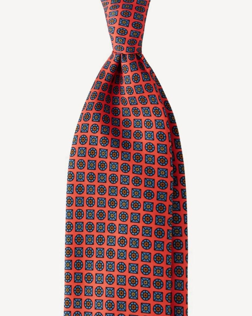 Viola Milano - Artisan Floral Handprinted Silk Tie - Rose