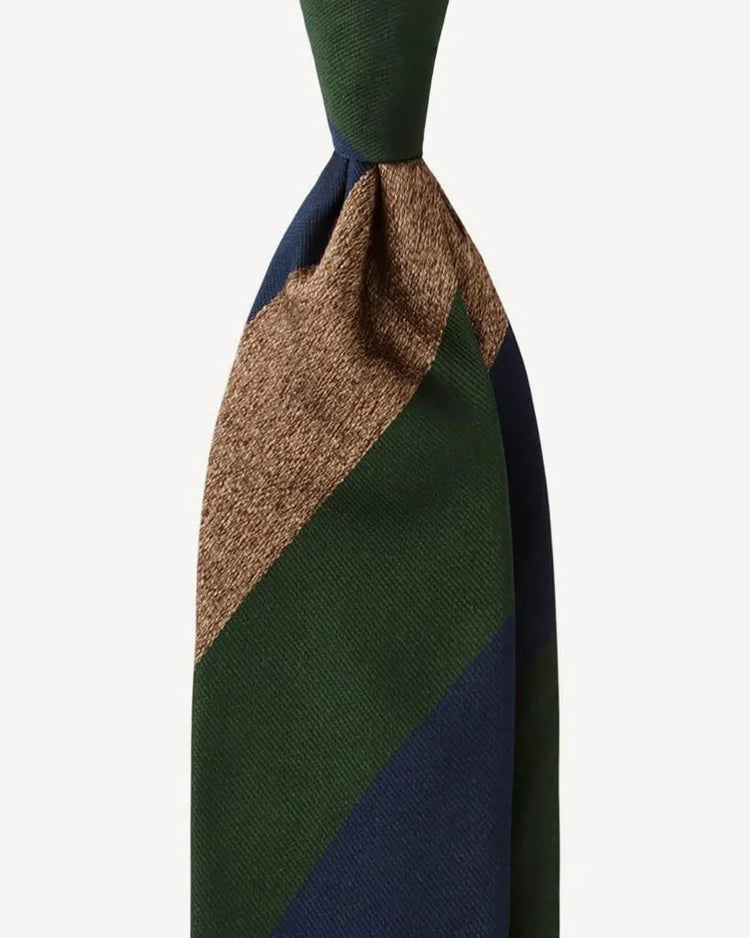 Viola Milano - Artisan Floral Handprinted Silk Tie - Green