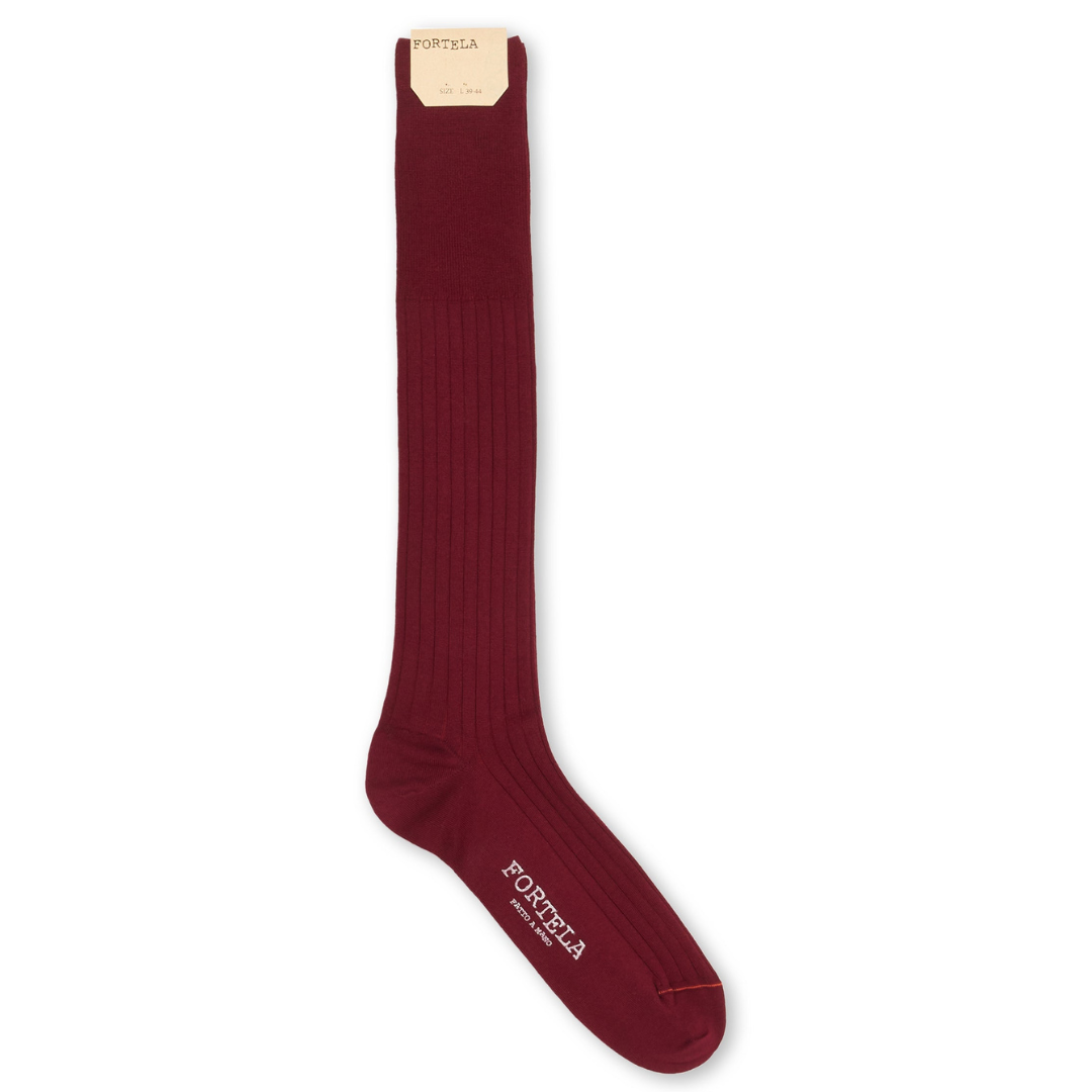 Fortela - Knee-Length Socks: Scottish Yarn M81 Maroon