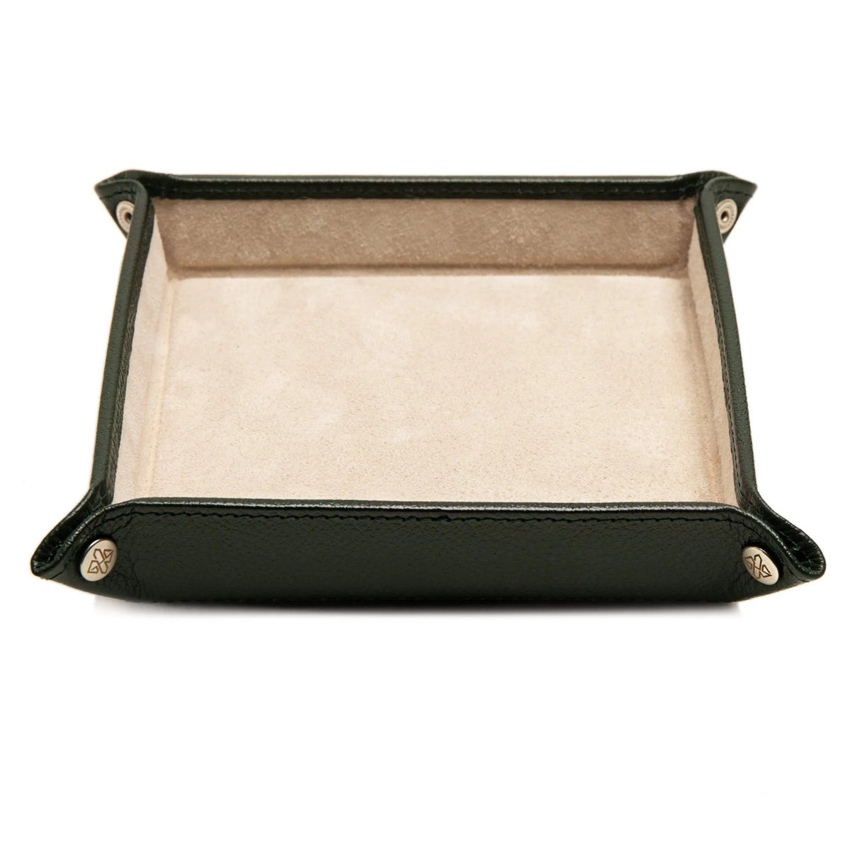 Ettinger - Capra Ecru Square Valet Tray - Forest Green Ettinger