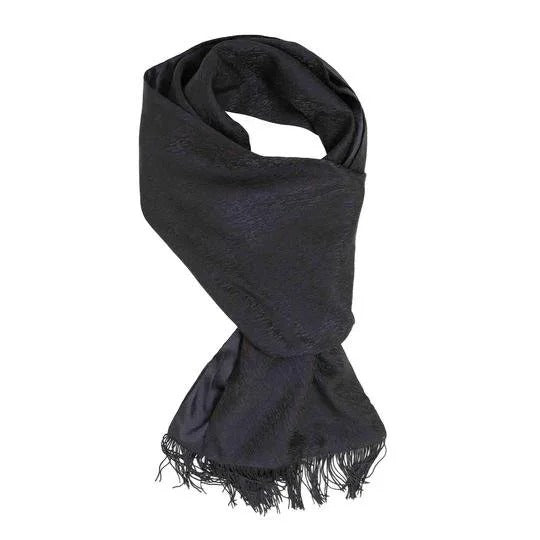 Sera  Fine Silk - Black Tuxedo Silk Scarf