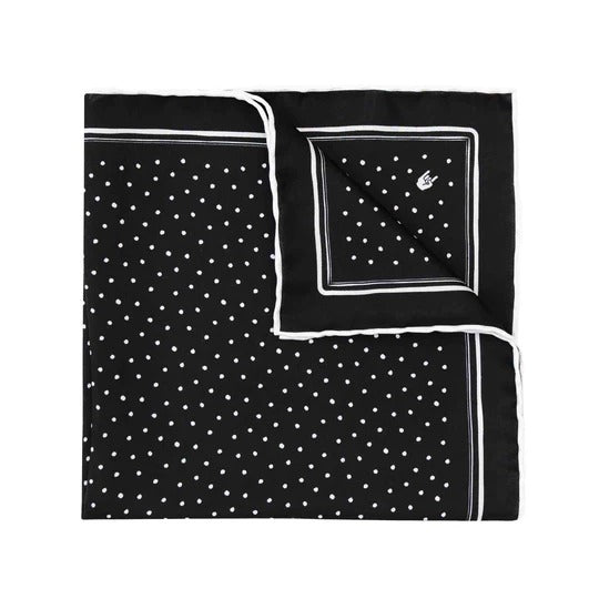 Sera Fine Silk - Corna Black Pocket Square Sera Fine Silk