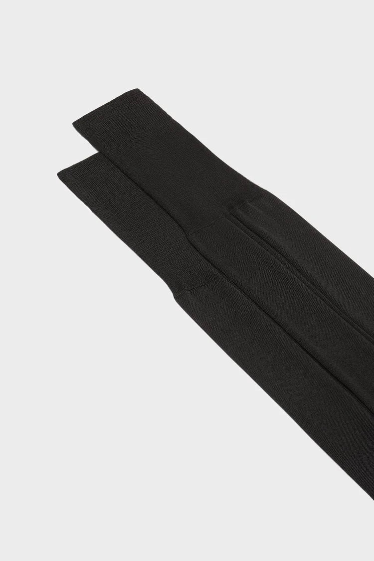 Bresciani - Knee Length Socks - Celio 100% Silk  - Black - (014)