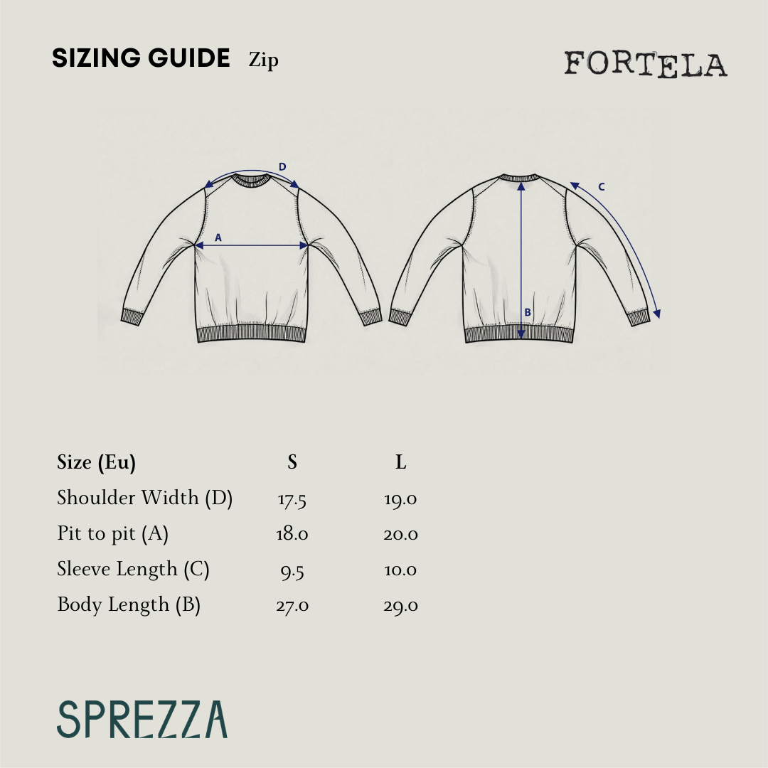 Fortela - Quarter Zip Sweatshirt - Beige (Brown Contrast)