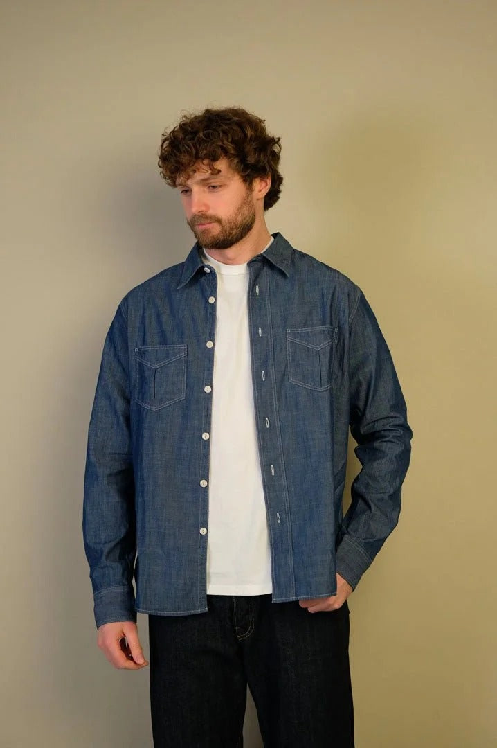 Fortela - Chambray Overshirt - OSUMI-00410 - D368 Fortela