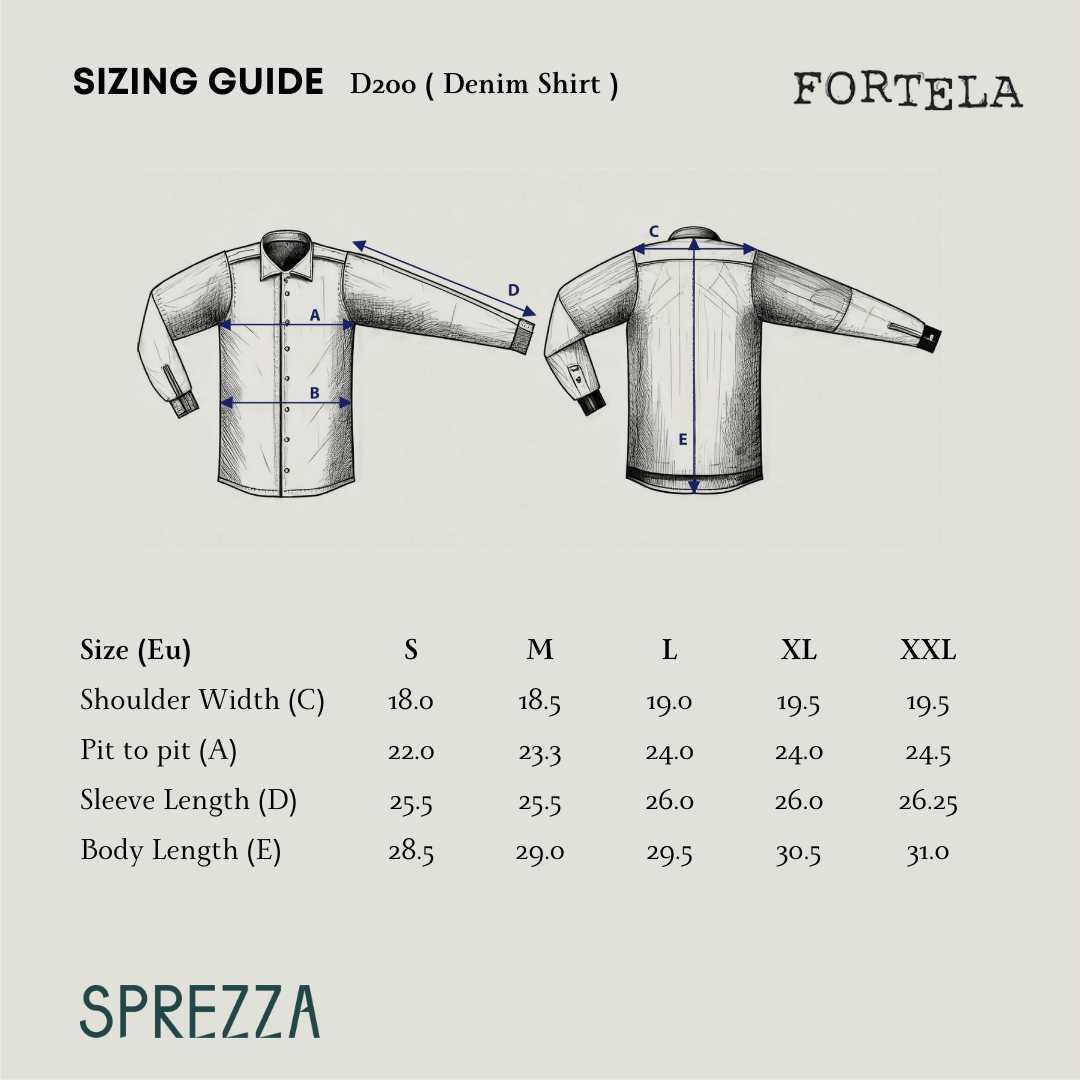 Fortela - Texan Denim Shirt - D200 (Faded Wash)