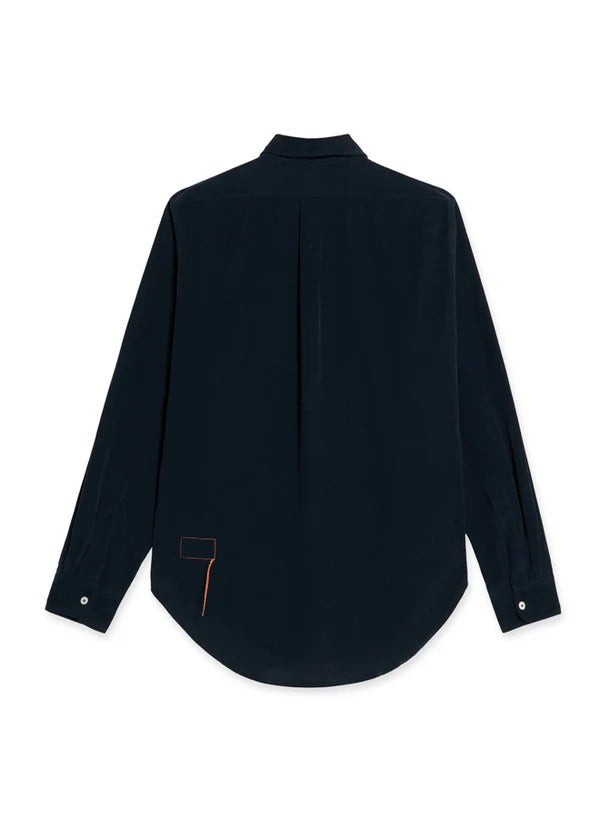 Fortela - King - Buttoned Down Corduroy Shirt - Navy (Size L)