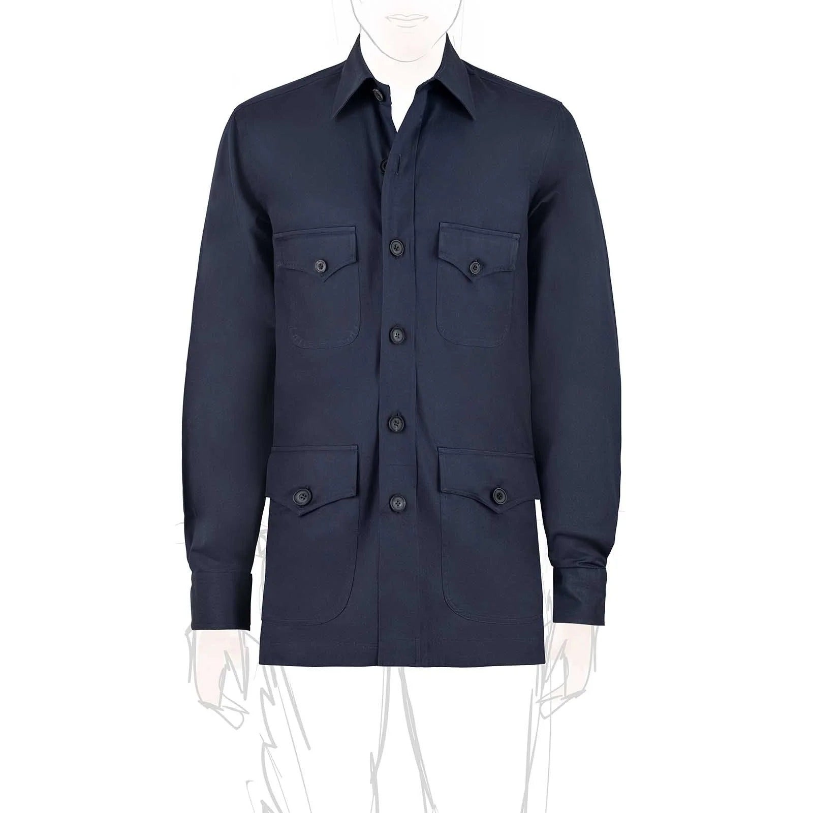 Rubinacci - Cotton Safari Jacket - Navy Blue