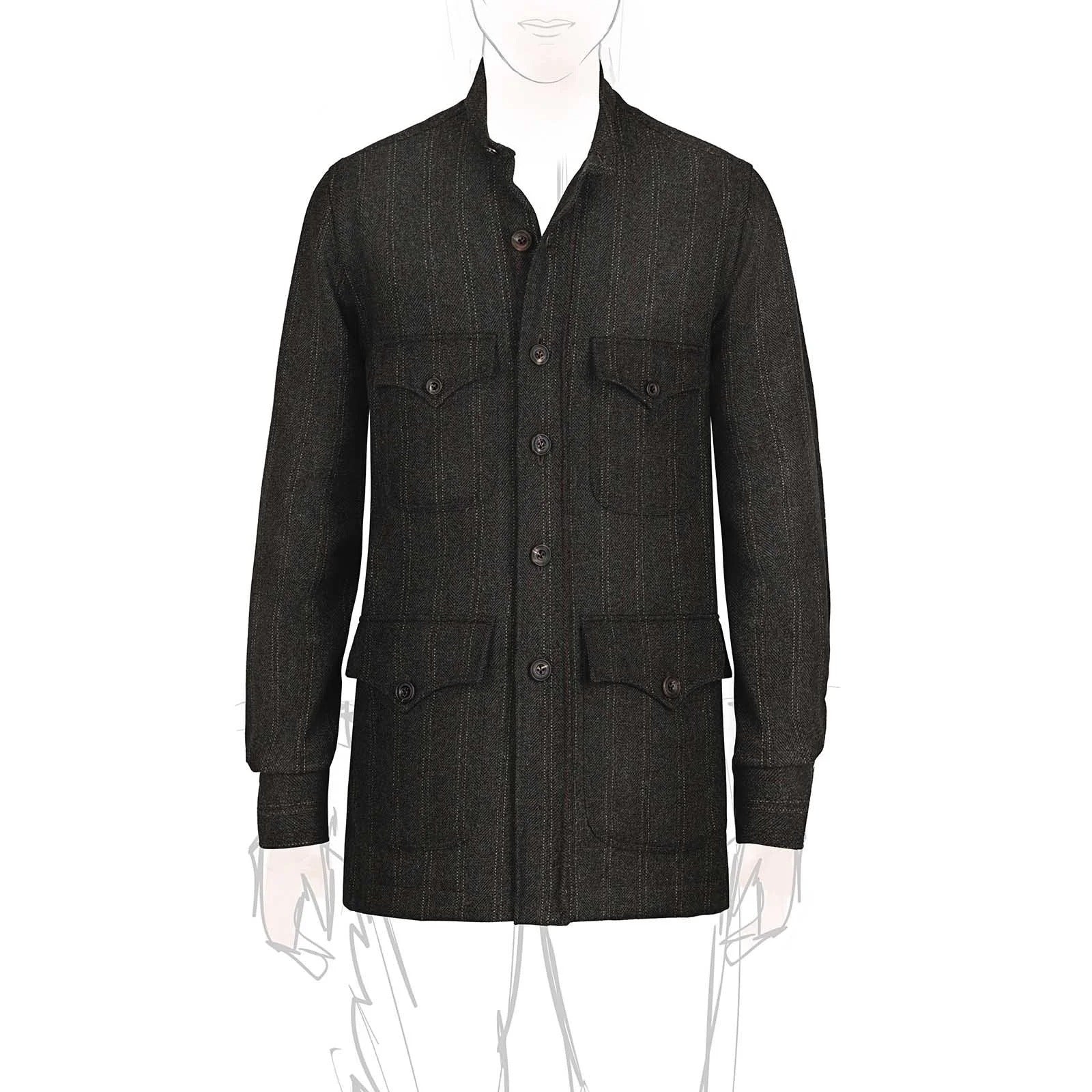 Rubinacci - Wool Safari Jacket (Vintage Archive) - Dark Green - Size L