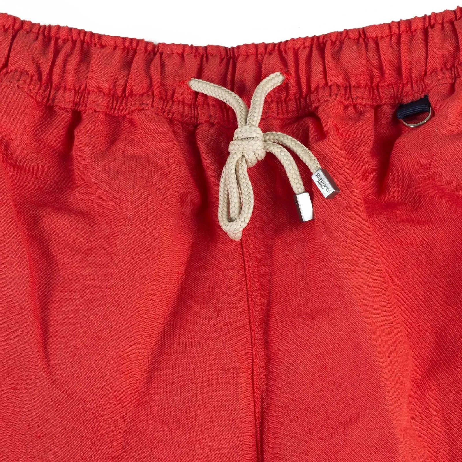Rubinacci - Linen & Cotton Red Swim Trunks