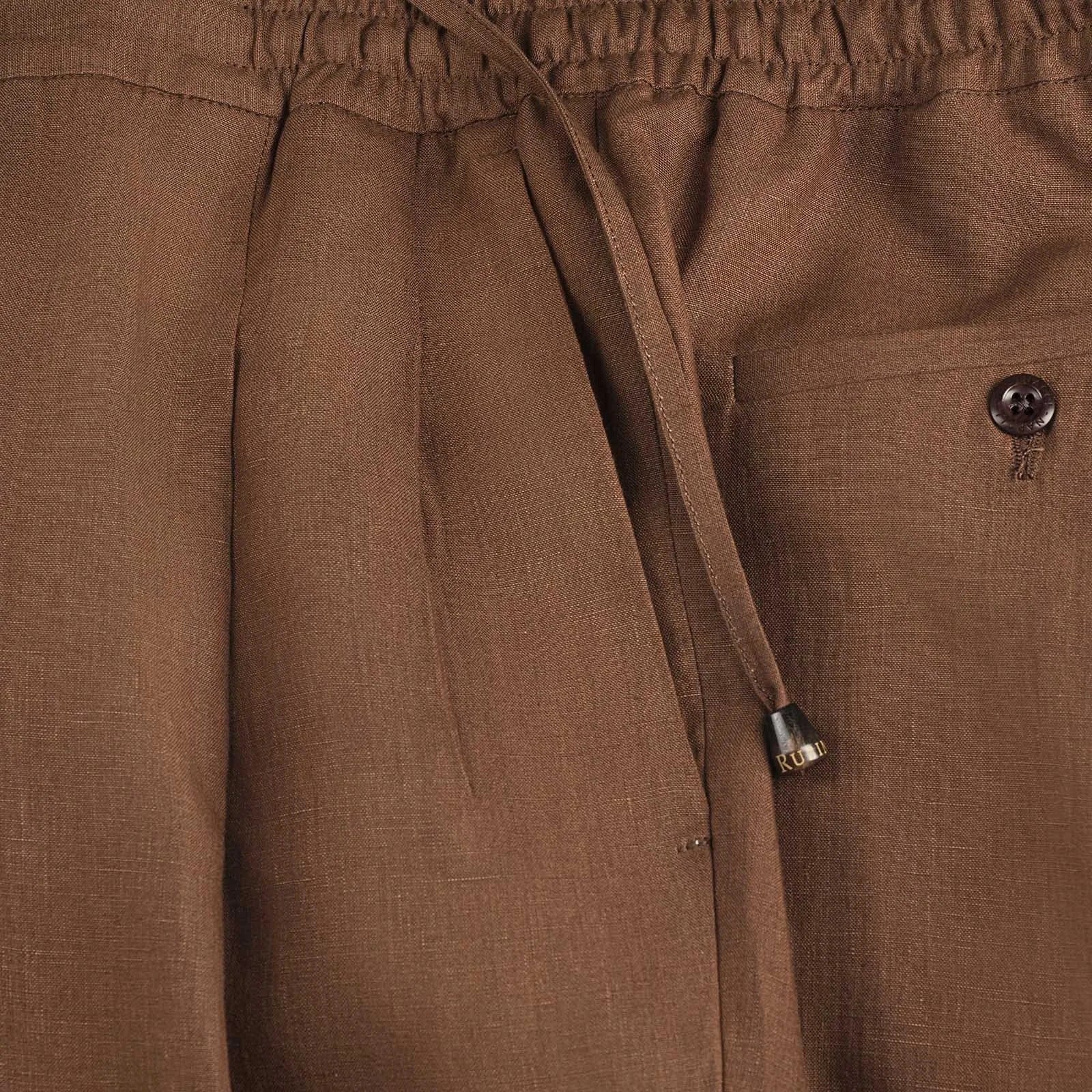 Sprezza X Rubinacci - Linen Leisure Trousers - Tobacco