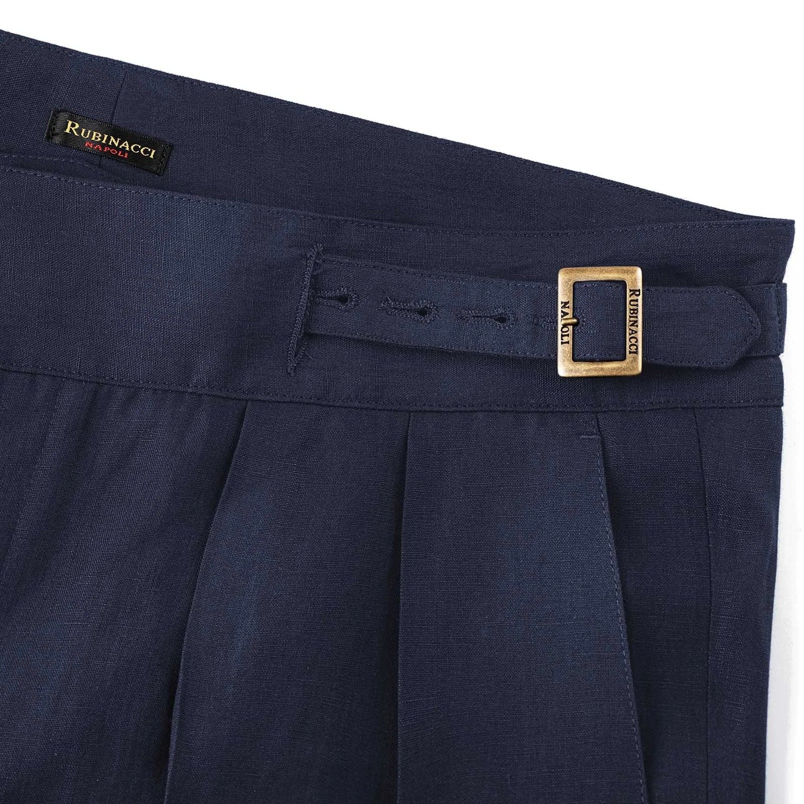 Sprezza X Rubinacci - Fresco Wool Manny Trousers- Navy Blue