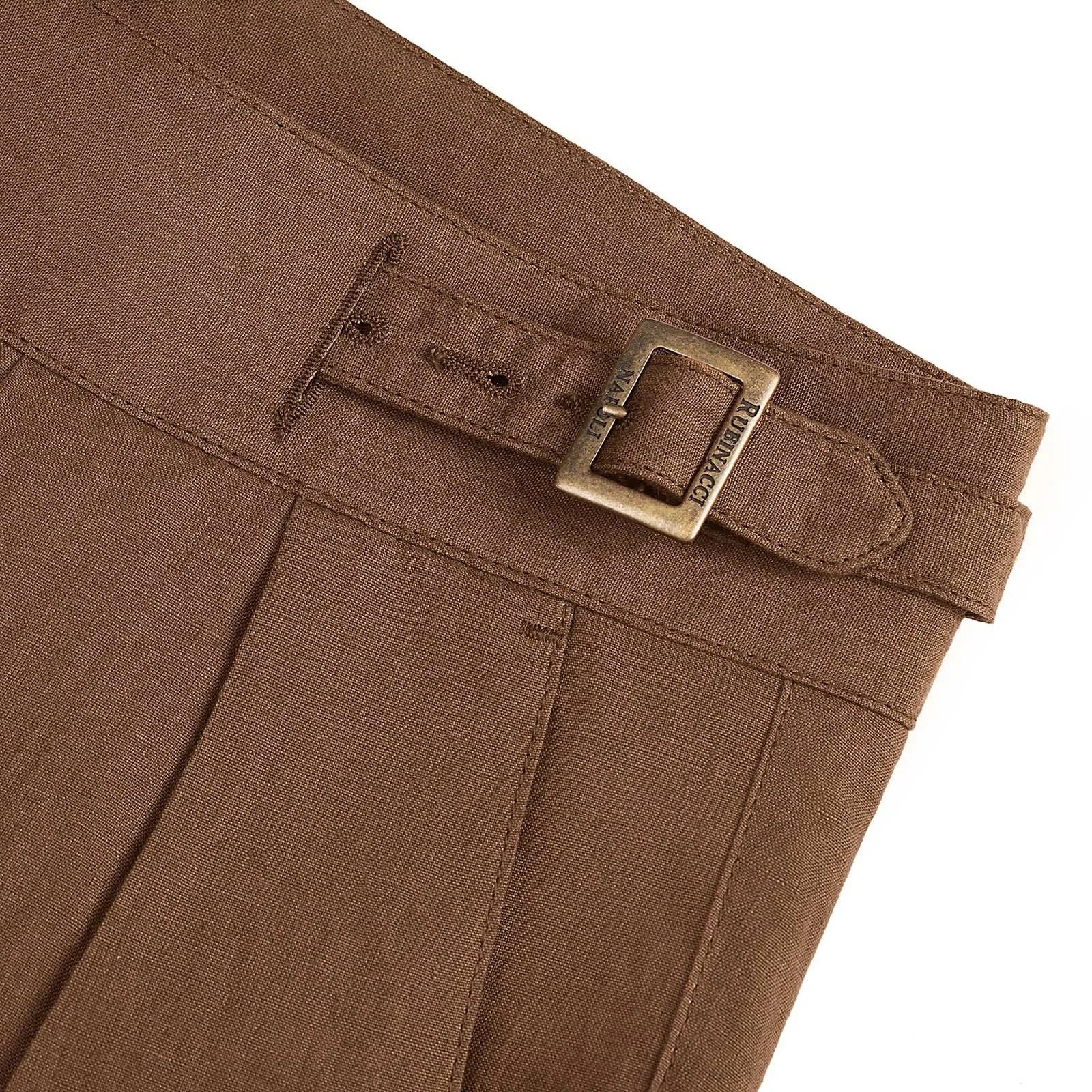 Rubinacci - Linen Manny Trousers - Tobacco