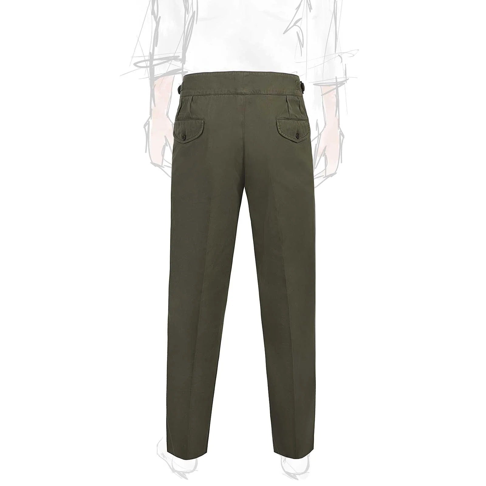 Rubinacci - Cotton Manny Trousers - Olive Green
