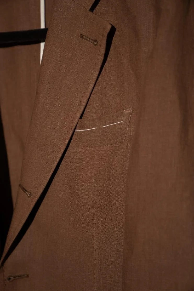 Sprezza X Rubinacci - Linen Single Breasted Jacket - Tobacco