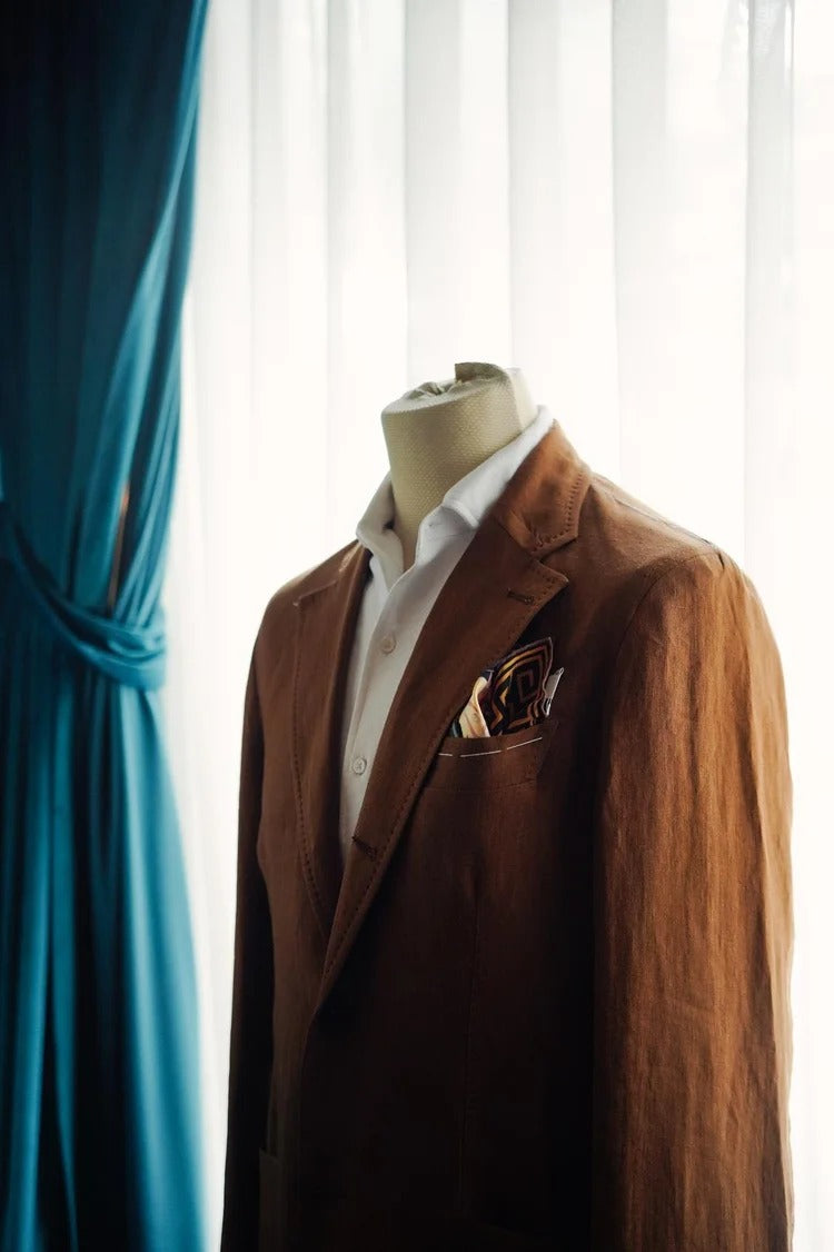 Sprezza X Rubinacci - Linen Single Breasted Jacket - Tobacco