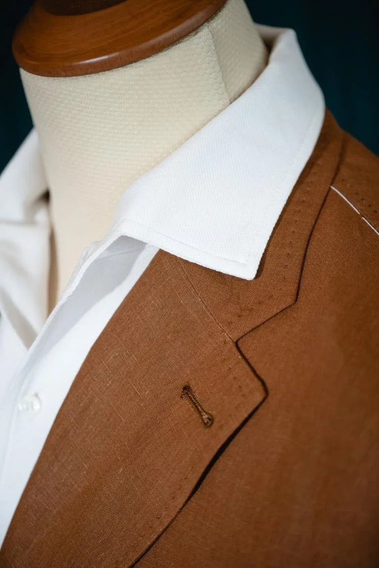 Sprezza X Rubinacci - Linen Single Breasted Jacket - Tobacco