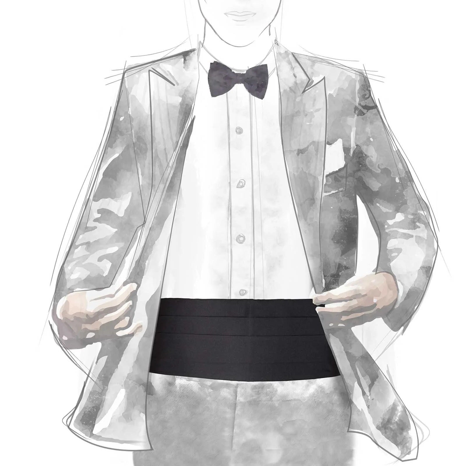 Rubinacci - Satin Grosgrain Cummerbund (Size 100)