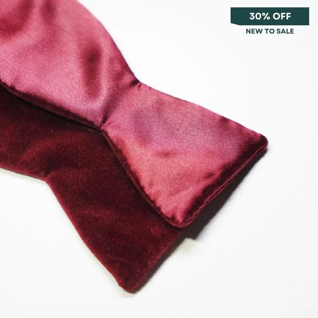 Benson & Clegg - Royal Wine Velvet Bow Tie