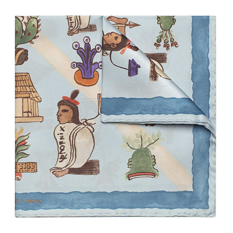Rubinacci - Mendoza Sky Pocket Square Rubinacci