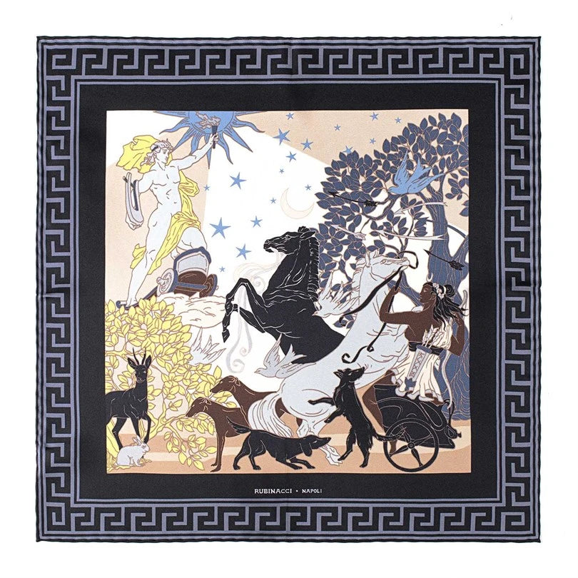 Rubinacci - Artemide and Apollo Gray Pocket Square