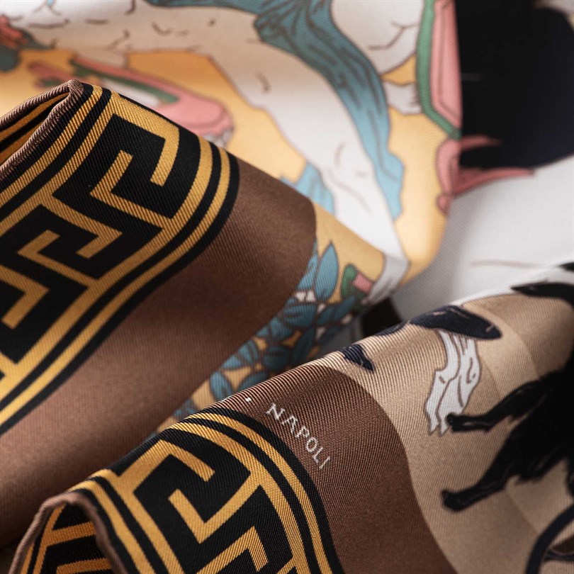 Rubinacci - Artemide and Apollo Ocher Pocket Square