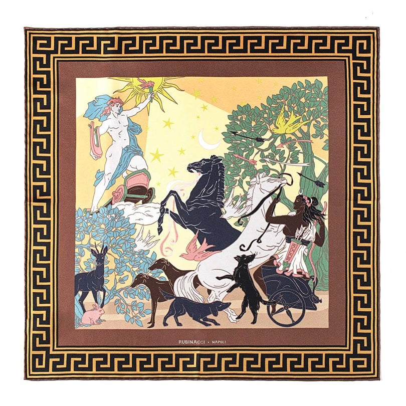 Rubinacci - Artemide and Apollo Ocher Pocket Square