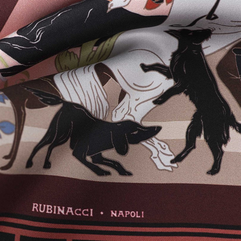 Rubinacci - Artemide and Apollo Pocket Square in Brick