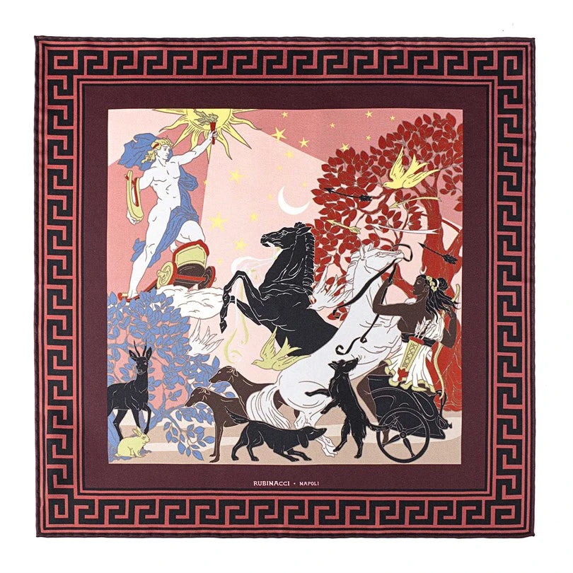 Rubinacci - Artemide and Apollo Pocket Square in Brick