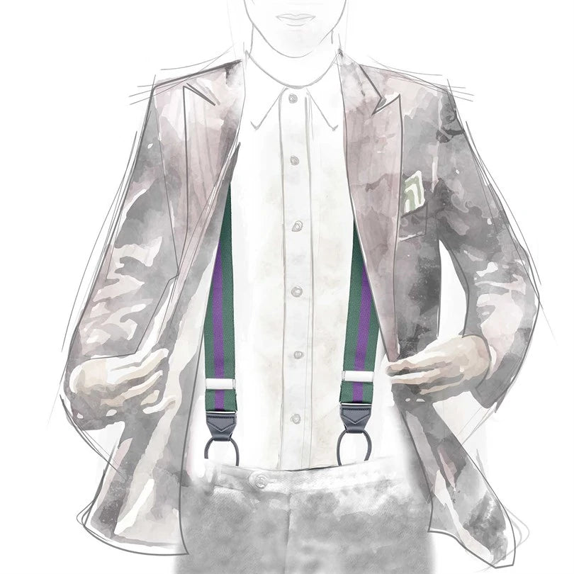 Rubinacci - Purple and Green Striped Braces