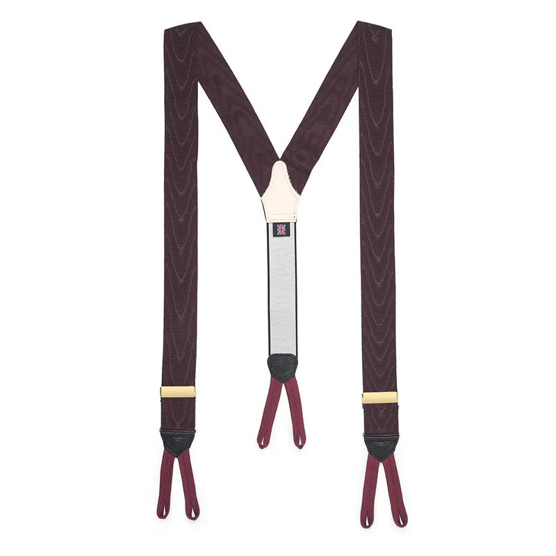 Benson & Clegg - Silk Moire Braces In Wine