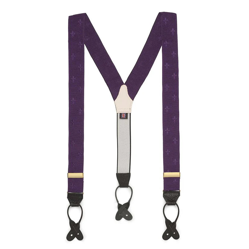 Benson & Clegg - Fleur De Lys Braces In Purple