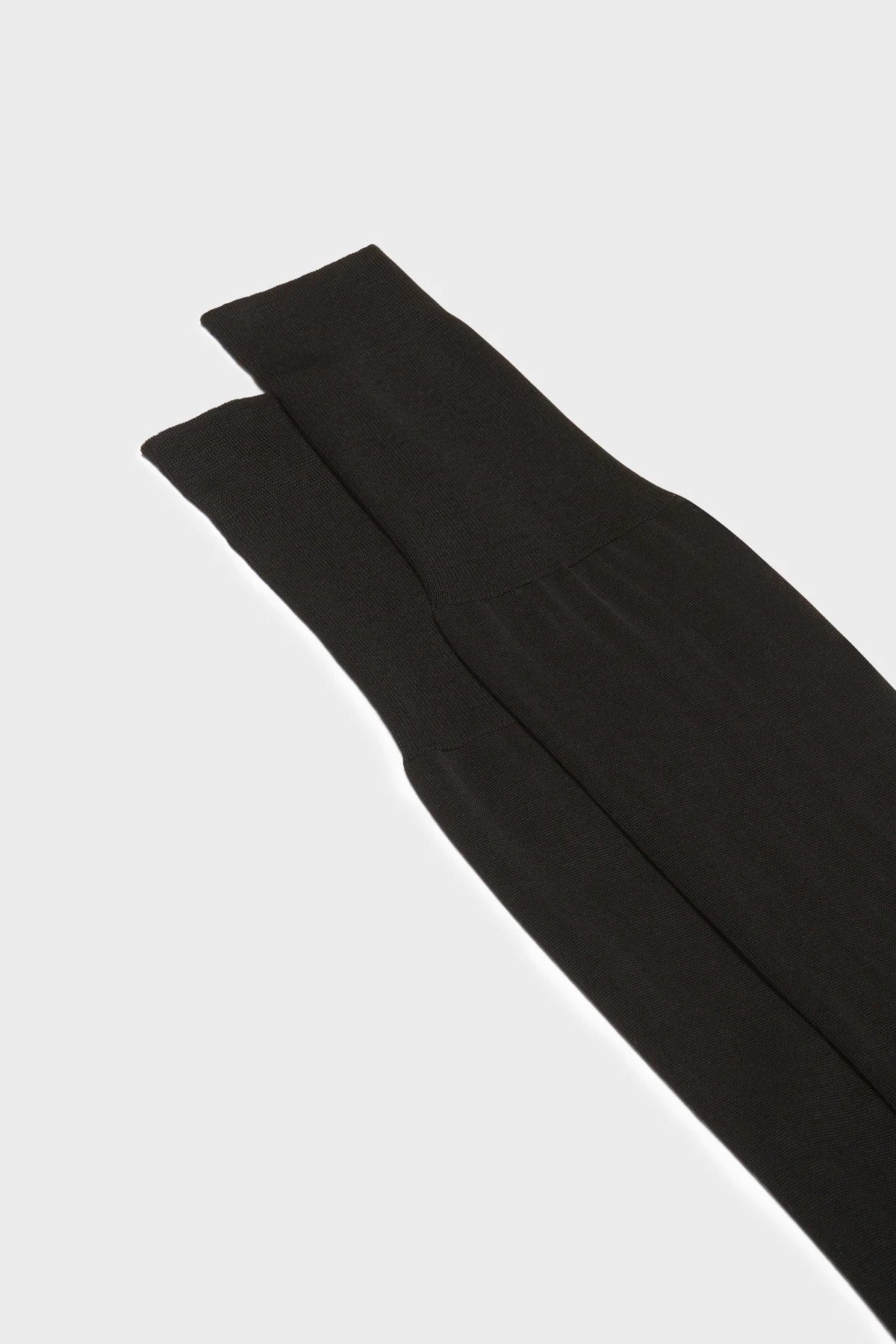 Bresciani - Knee Length Socks - Lorenzo 100% Cotton Socks | Antracite (004) - Charcoal Bresciani