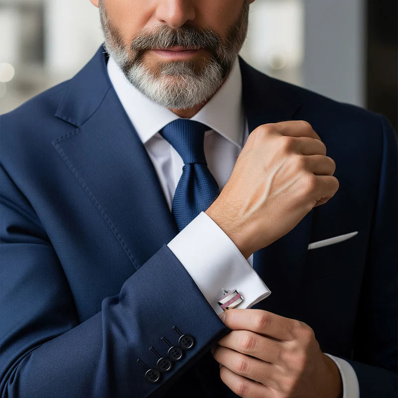 Benson & Clegg - Contemporary Rhodochrosite Cufflinks