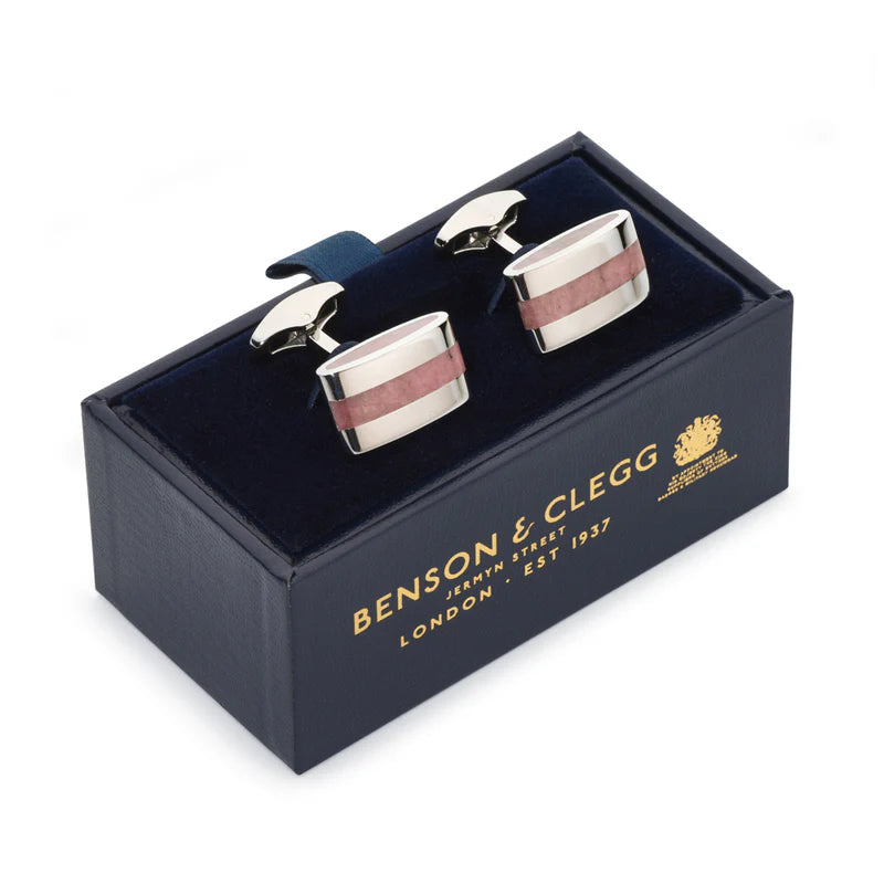 Benson & Clegg - Contemporary Rhodochrosite Cufflinks