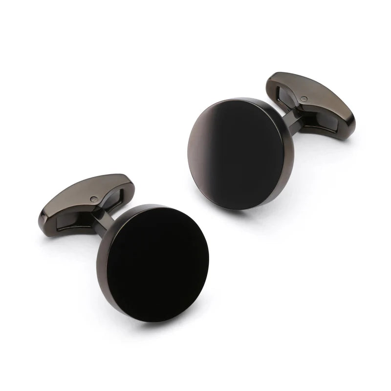 Benson & Clegg - Round Cufflinks In Black Benson & Clegg