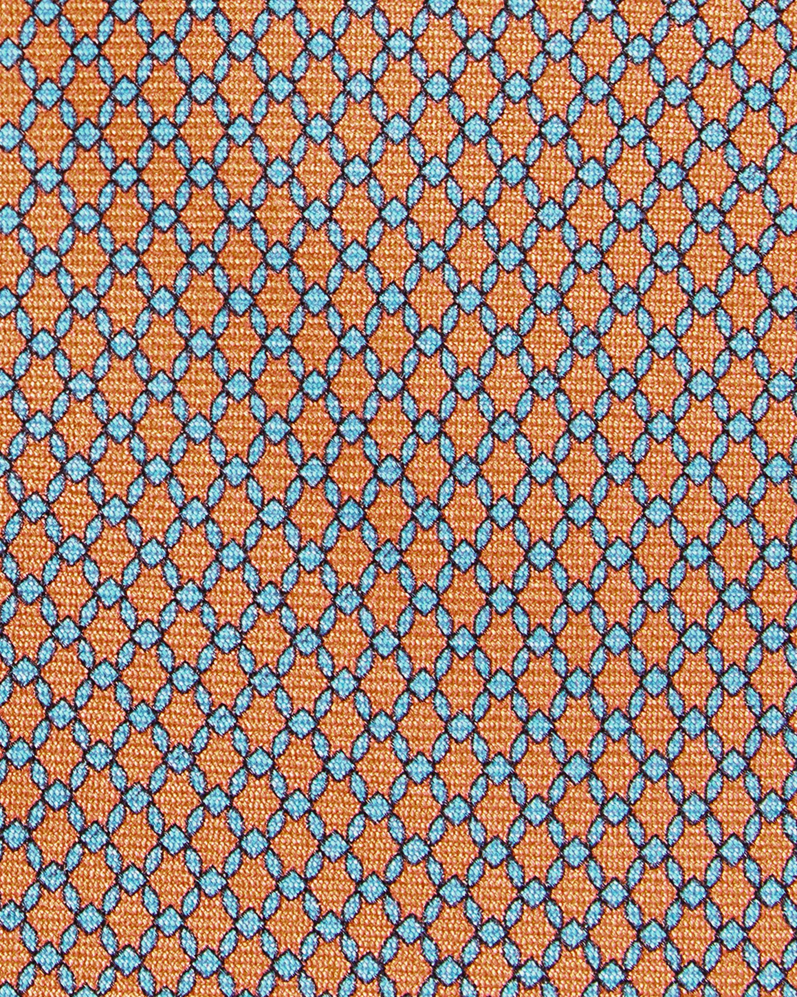 Viola Milano - Diamond Chain SELFTIPPED SILK TIE - CORAL