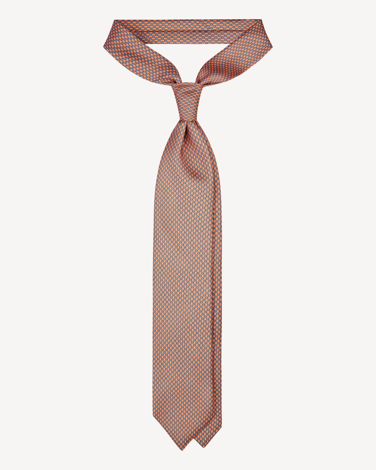 Viola Milano - Diamond Chain SELFTIPPED SILK TIE - CORAL