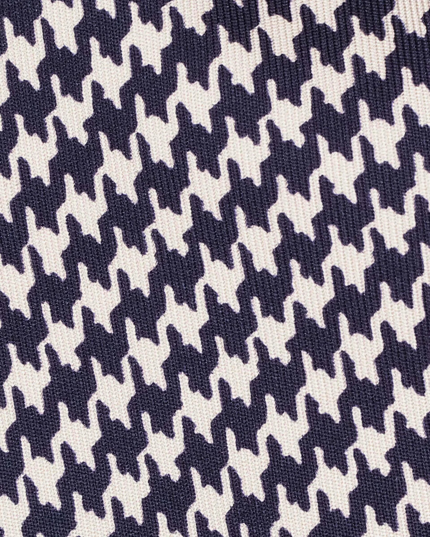 Viola Milano - Dogtooth Selftipped Italian Silk Tie - Navy