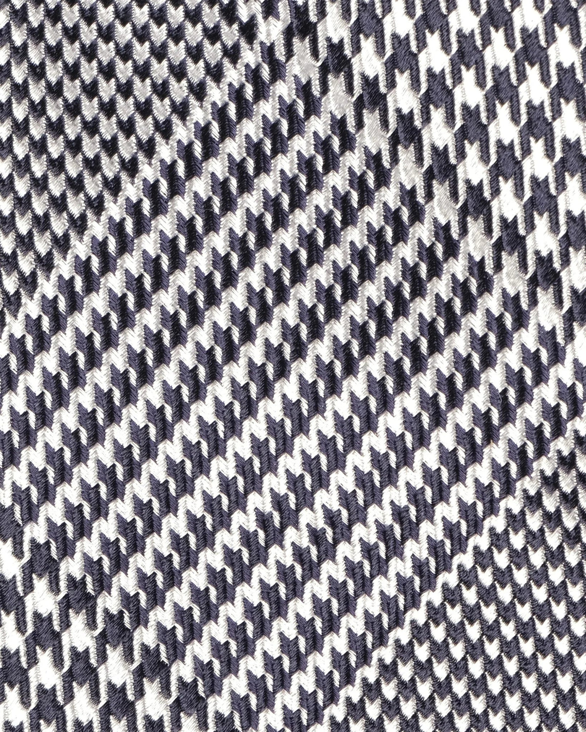 Viola Milano - Prince of Wales Handrolled Woven Silk Jacquard Tie - Navy Mix Viola Milano