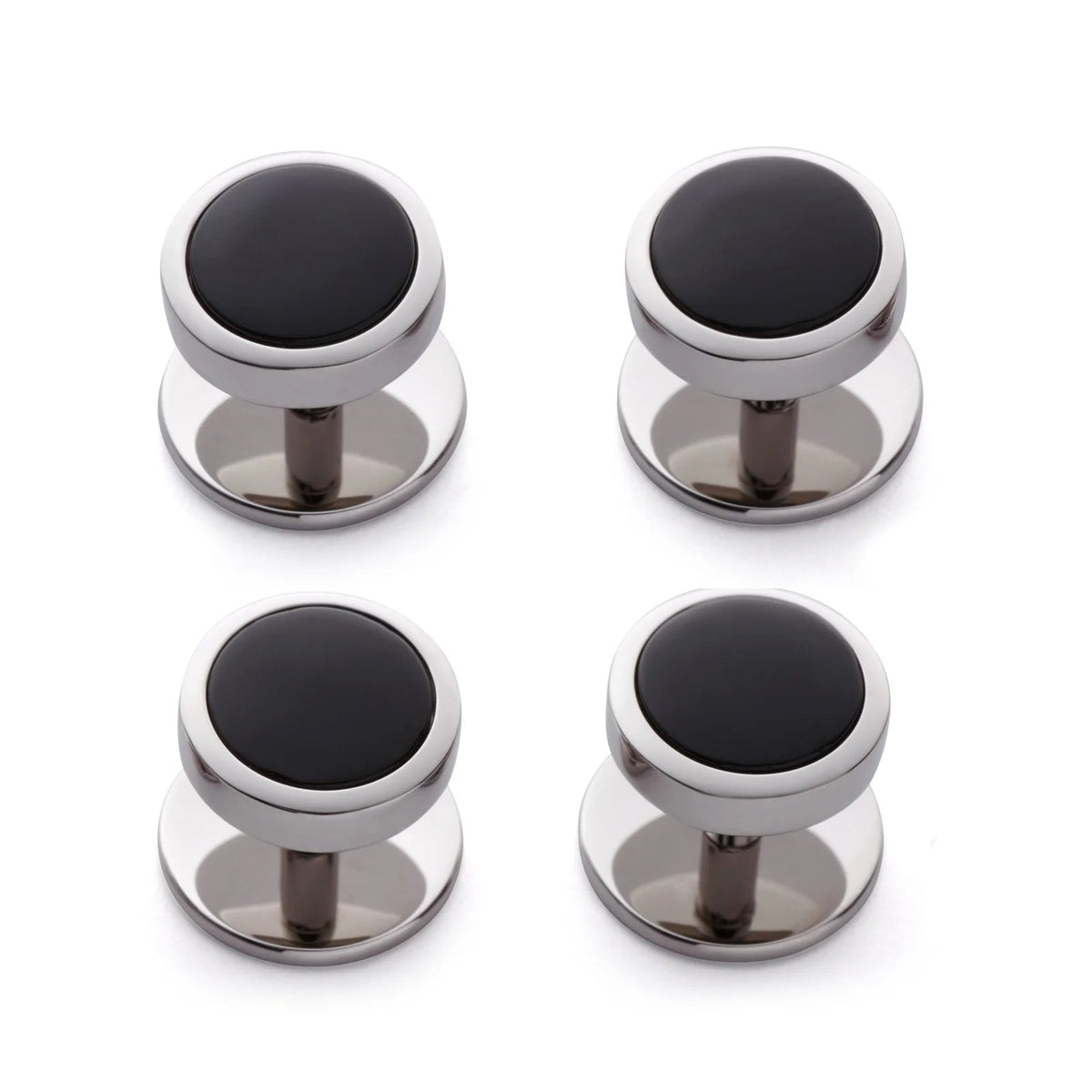 Benson & Clegg - Onyx Dress Studs In Silver Benson & Clegg