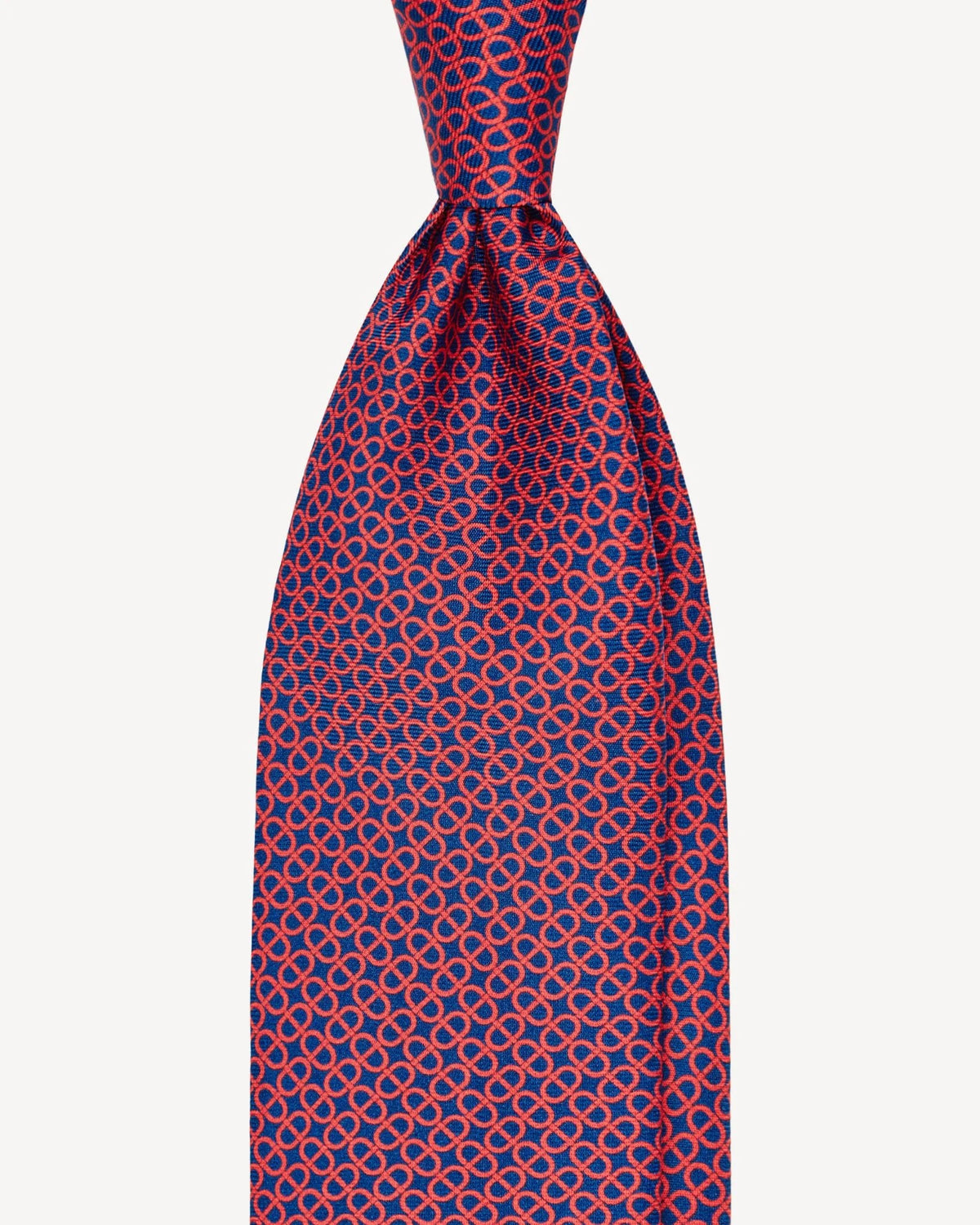 Viola Milano - Maillon Selftipped Italian Silk Tie - Navy/Wine Viola Milano