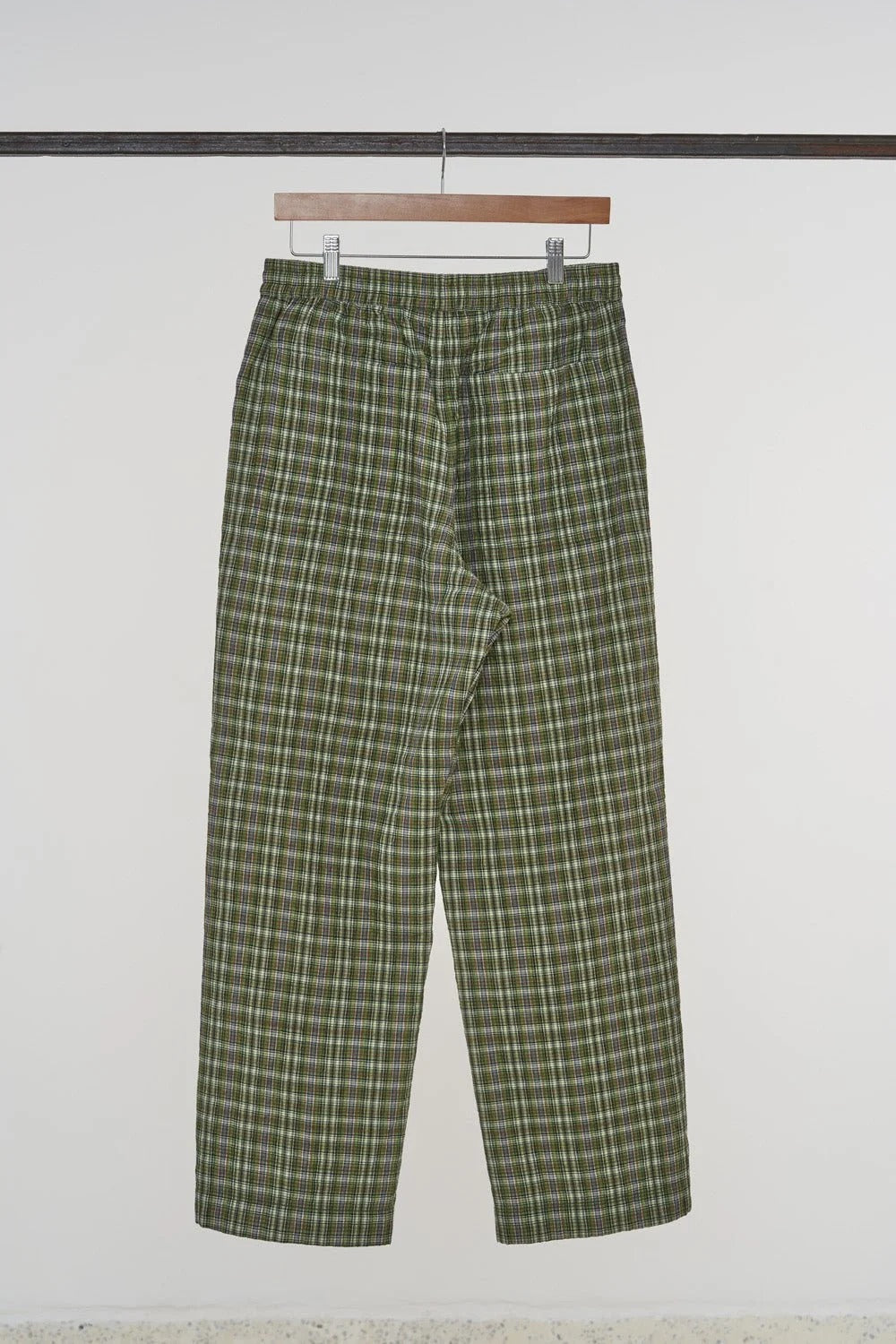 ITOH - Cotton Padded Plaid Drawstring Pants - Green