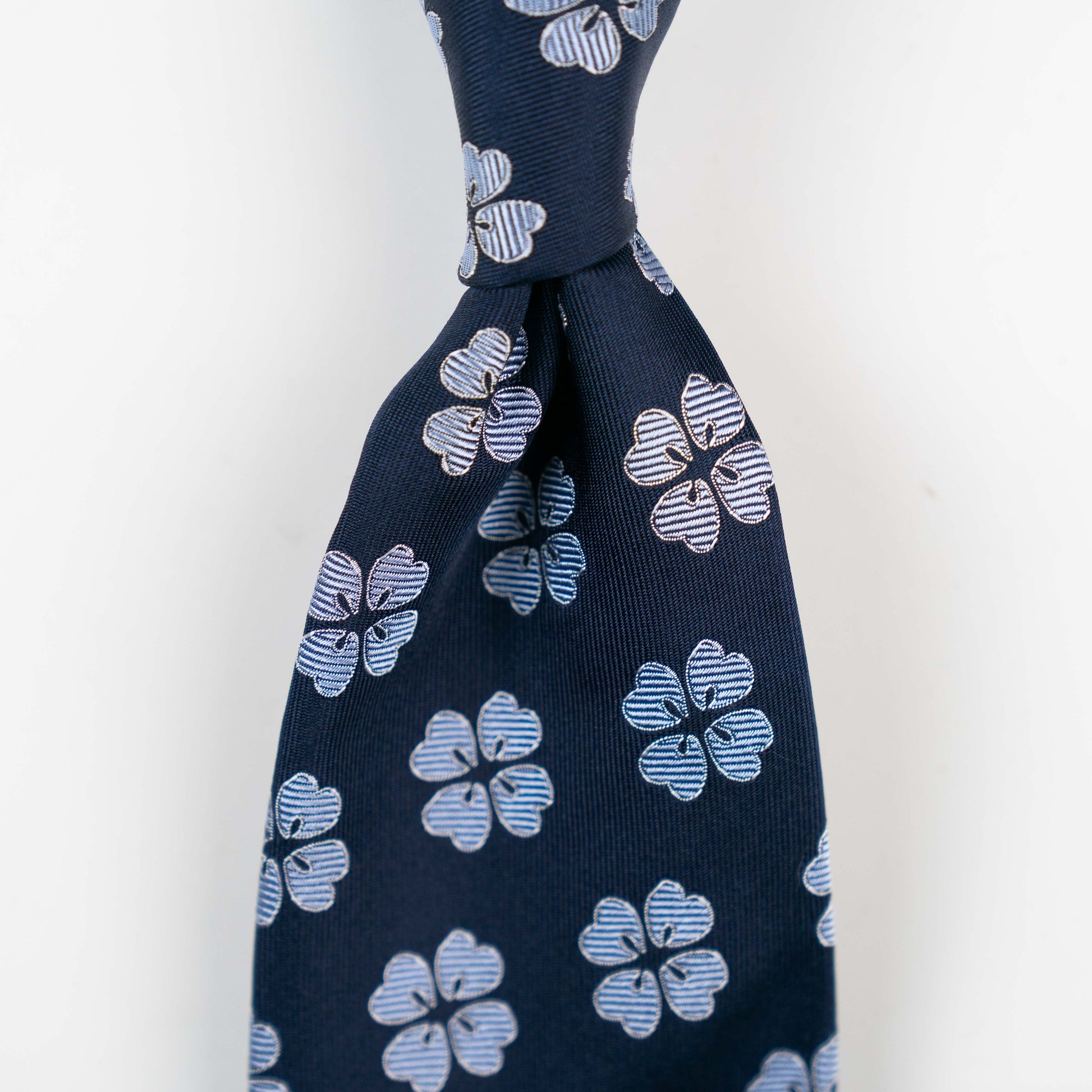 Spacca Neapolis - Navy Four Leaf Clover Printed Ties
