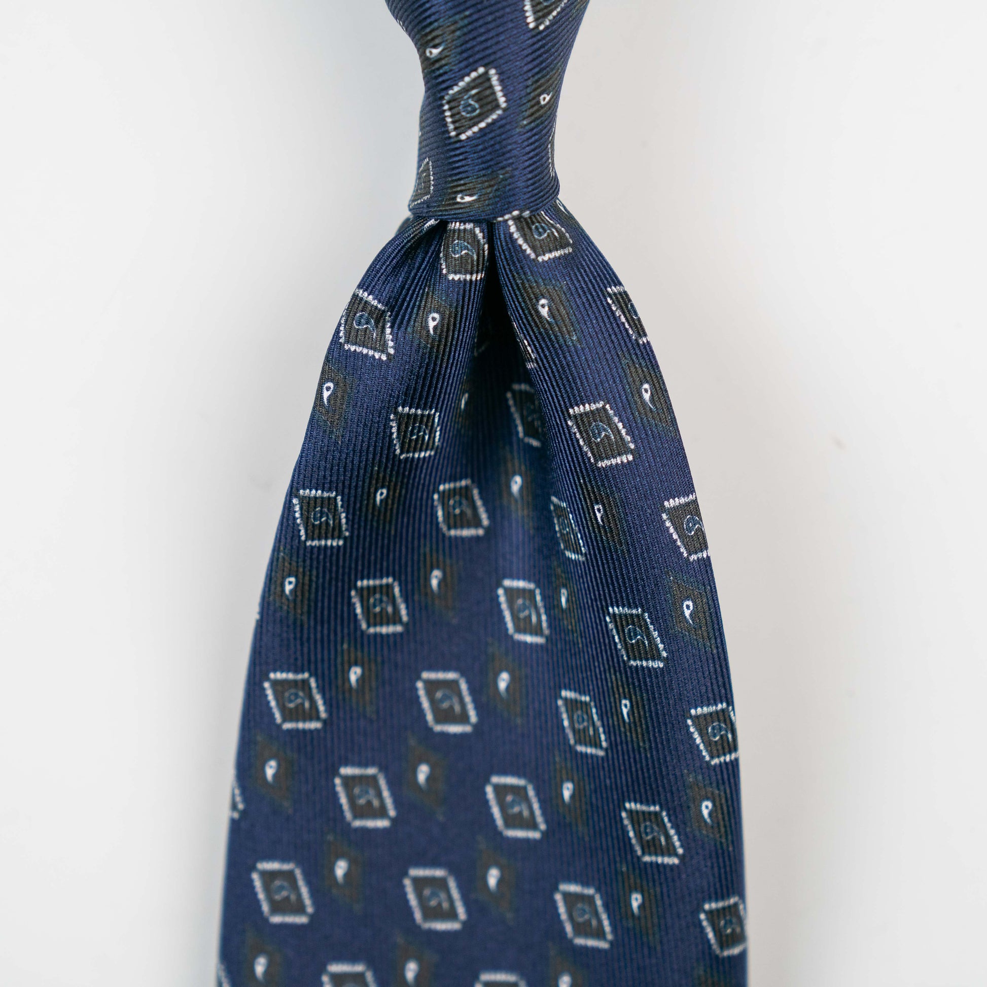 Spacca Neapolis - Navy Blue Geometric Printed Ties