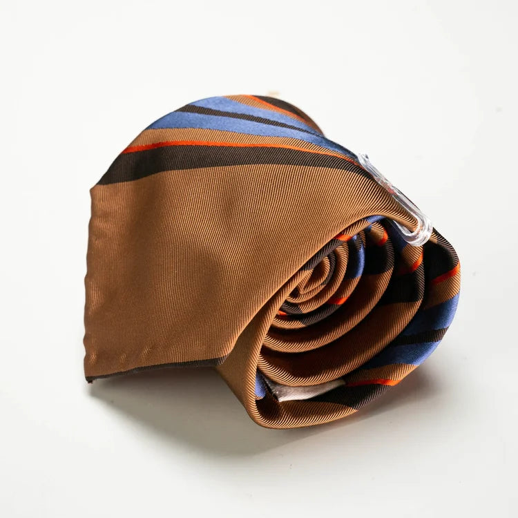 Spacca Neapolis - Copper Striped Silk Tie Spacca Neapolis